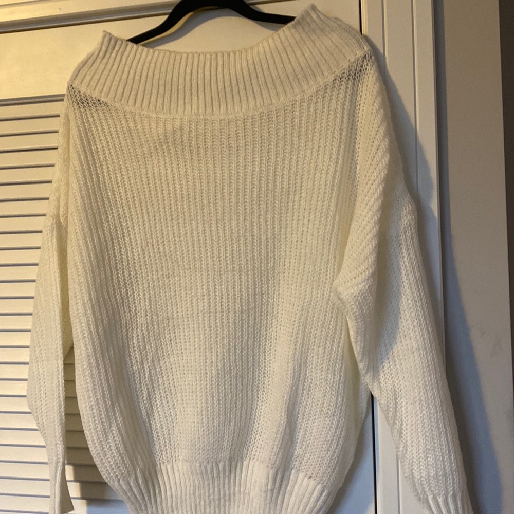 Scoop neck off white sweater. Never worn